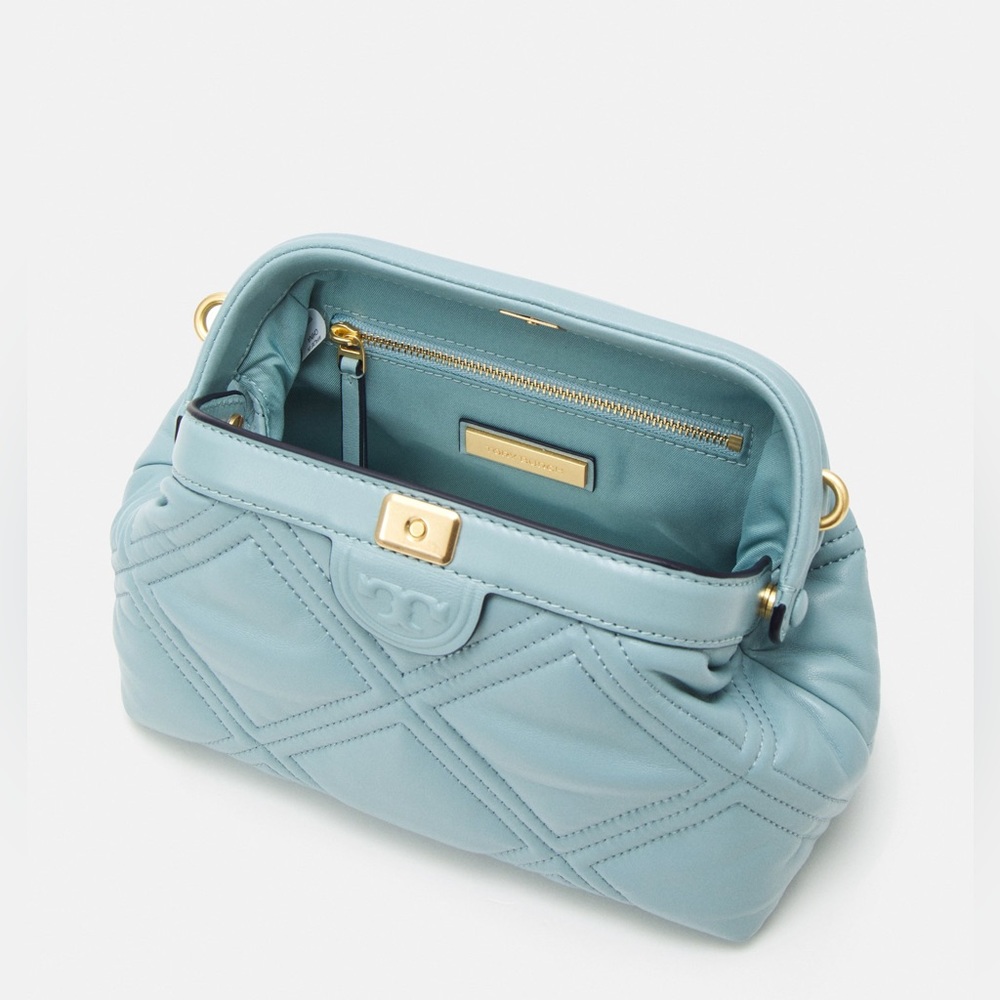 NWT Tory Burch Fleming Soft Small Frame Crossbody, Northern Blue, $528 - Picture 4 of 5